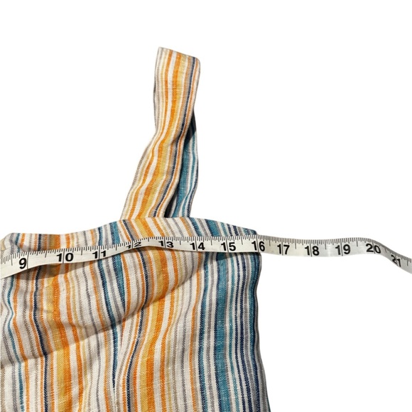 Reformation Island 100 Linen Romper In Marbella Striped Smocked Pockets Size 6 - Picture 5 of 7
